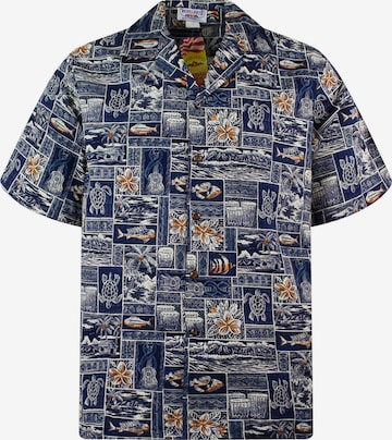 Pacific Legend Regular fit Button Up Shirt 'Puzzle' in Blue: front