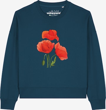 Watapparel Sweatshirt 'Poppy Flowers ' in Groen: voorkant