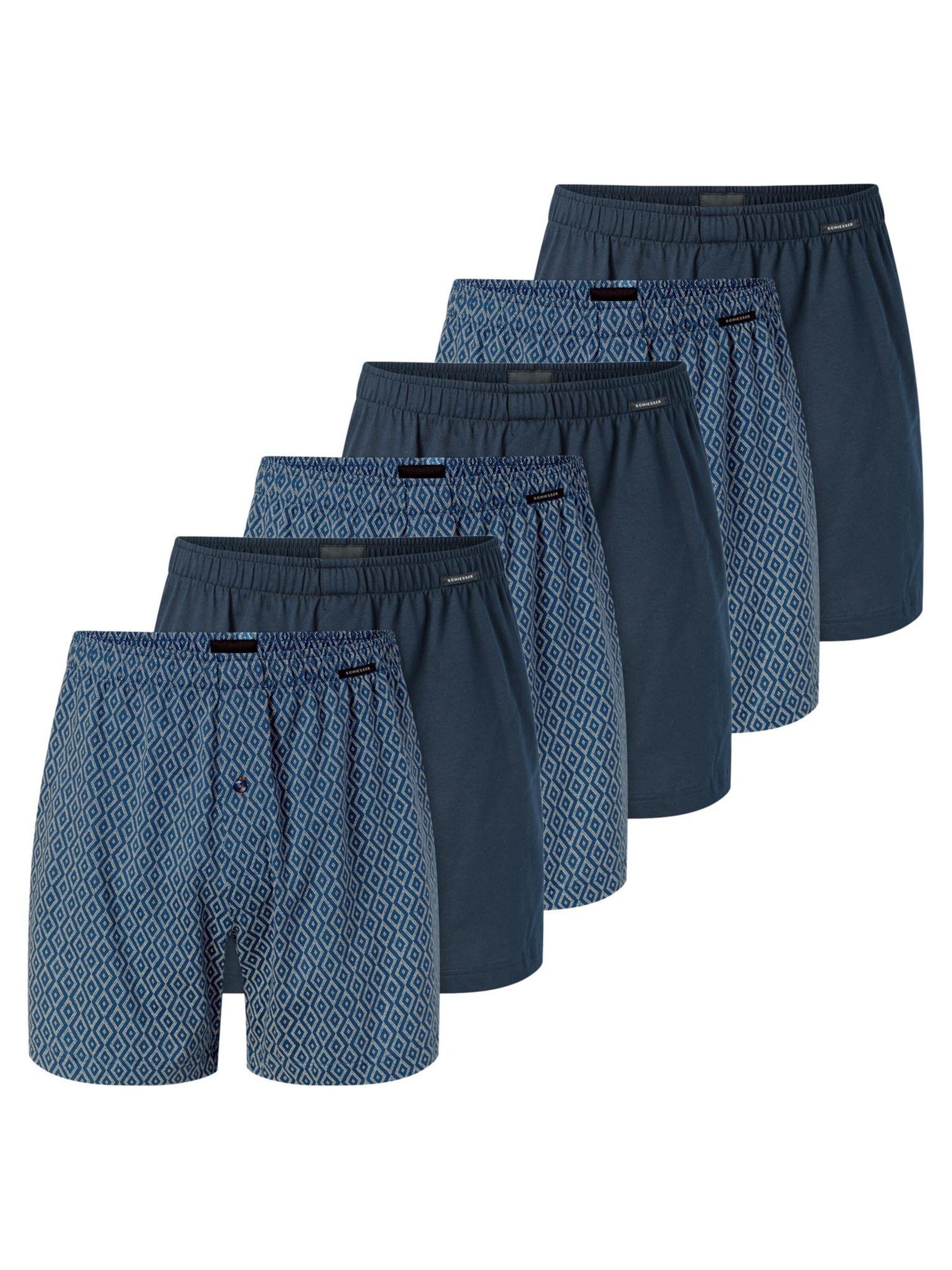 SCHIESSER Boxershorts 'Singel-Jersey' in Blauw: voorkant