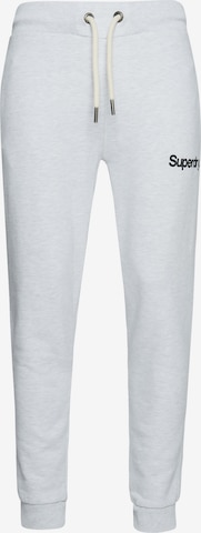 Superdry Tapered Workout Pants 'Core Logo' in Grey: front