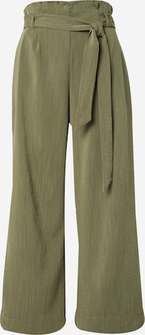 ONLY Flared Pleat-Front Pants 'Marsa' in Green: front