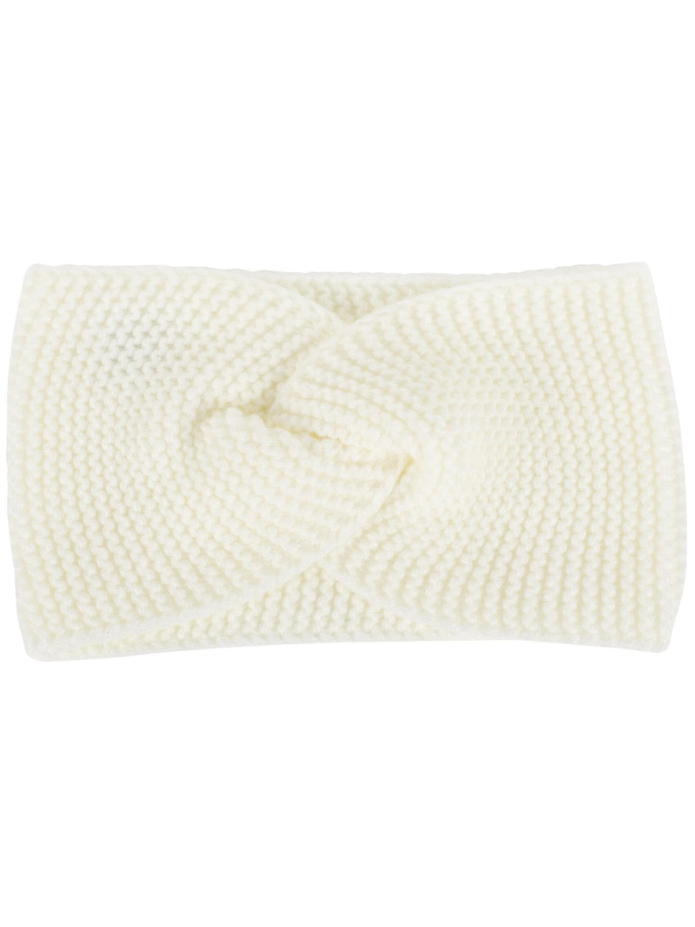 styleBREAKER Headband 'Krausstrick Stirnband Twist Knoten' in Beige: front