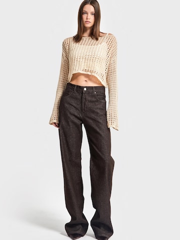 Regular Jean 'Straight High Rise Jeans' IT'S BASIC en marron : devant