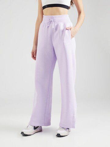 NIKE Wide leg Broek 'Phoenix Fleece' in Lila: voorkant