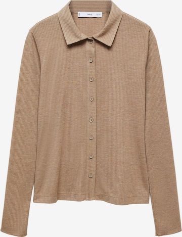 MANGO Blouse in Bruin: voorkant