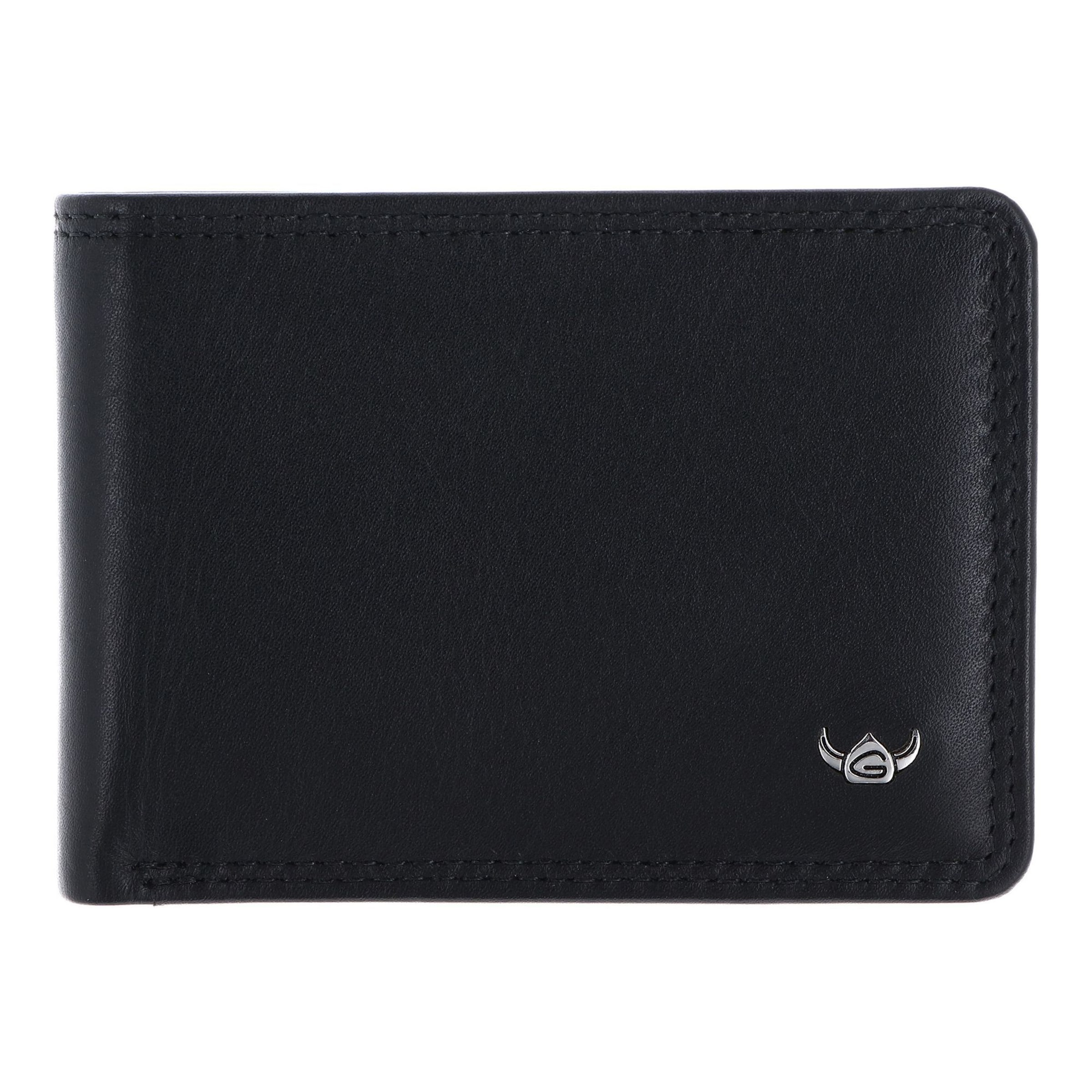 GOLDEN HEAD Wallet in Black: front