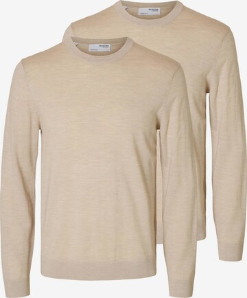 SELECTED Sweater 'Tray' in Beige: front