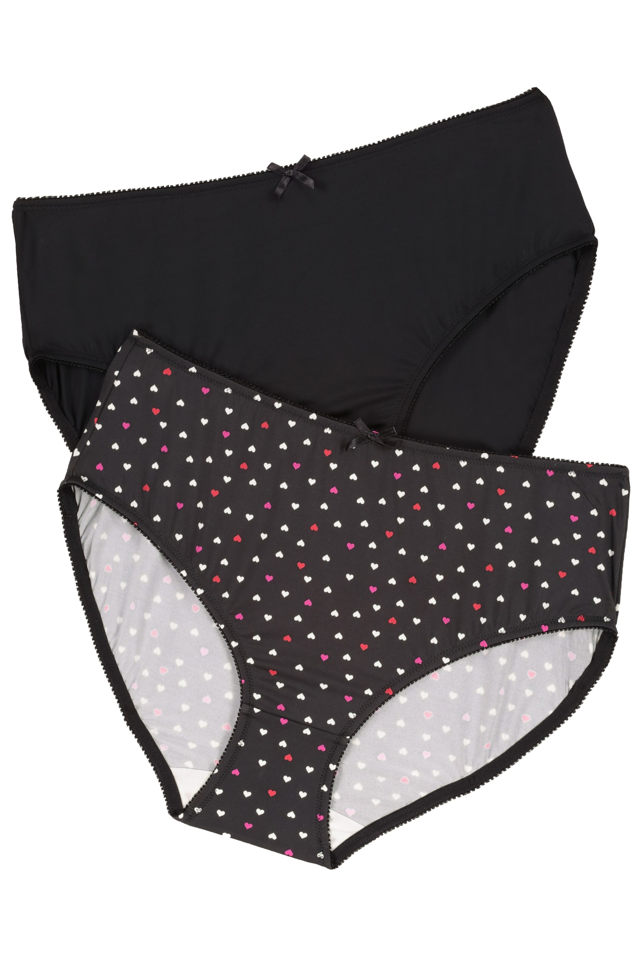 Ulla Popken Ulla Popken Damen Grosse Grossen Bis 68 Unterhosen Slips Im 2er Pack Je 1x Mit Herzmuster 1x Schwarz Bequeme Passform In Schwarz About You