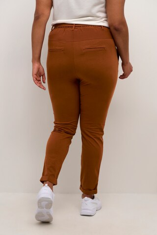 KAFFE CURVE Regular Pants 'Jia' in Brown