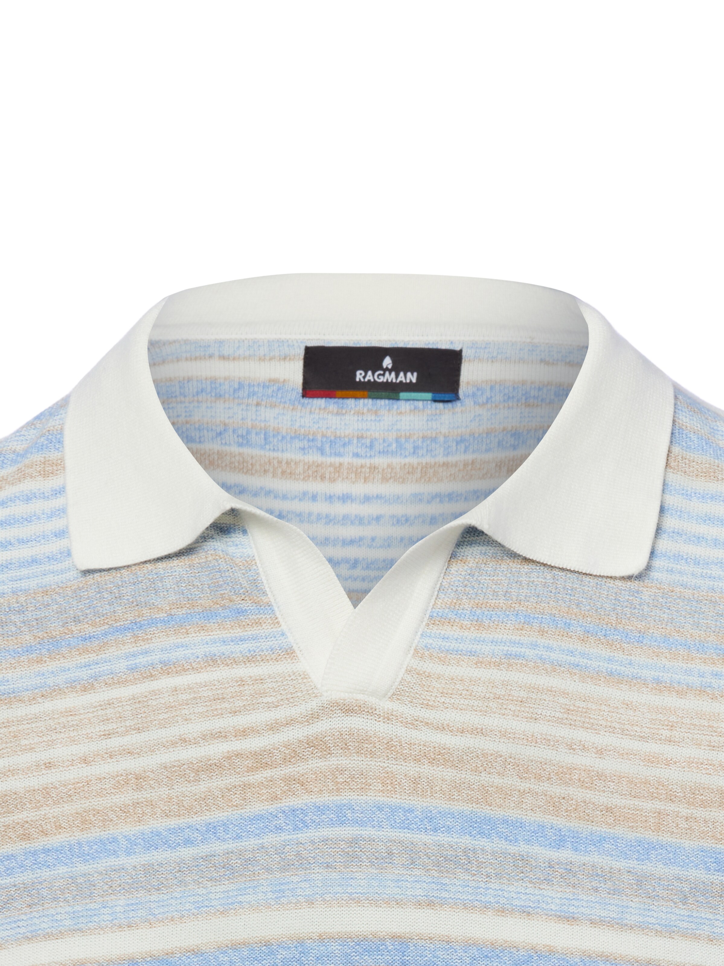 Ragman Strick-Poloshirt in Blau