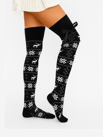 Lycille Over the Knee Socks in Black