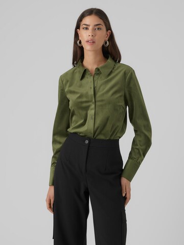 VERO MODA Blouse 'TRIM' in Groen: voorkant