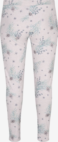 Skinny Pantalon de pyjama 'Mavlis' Zizzi en blanc