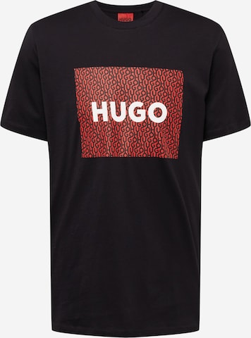 HUGO Majica 'Dulive' | črna barva: sprednja stran