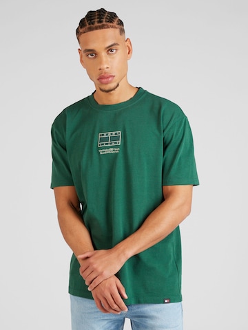 T-Shirt Tommy Jeans en vert : devant