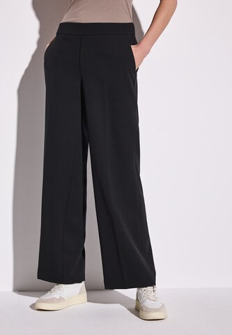 STREET ONE Wide Leg Hose in Schwarz