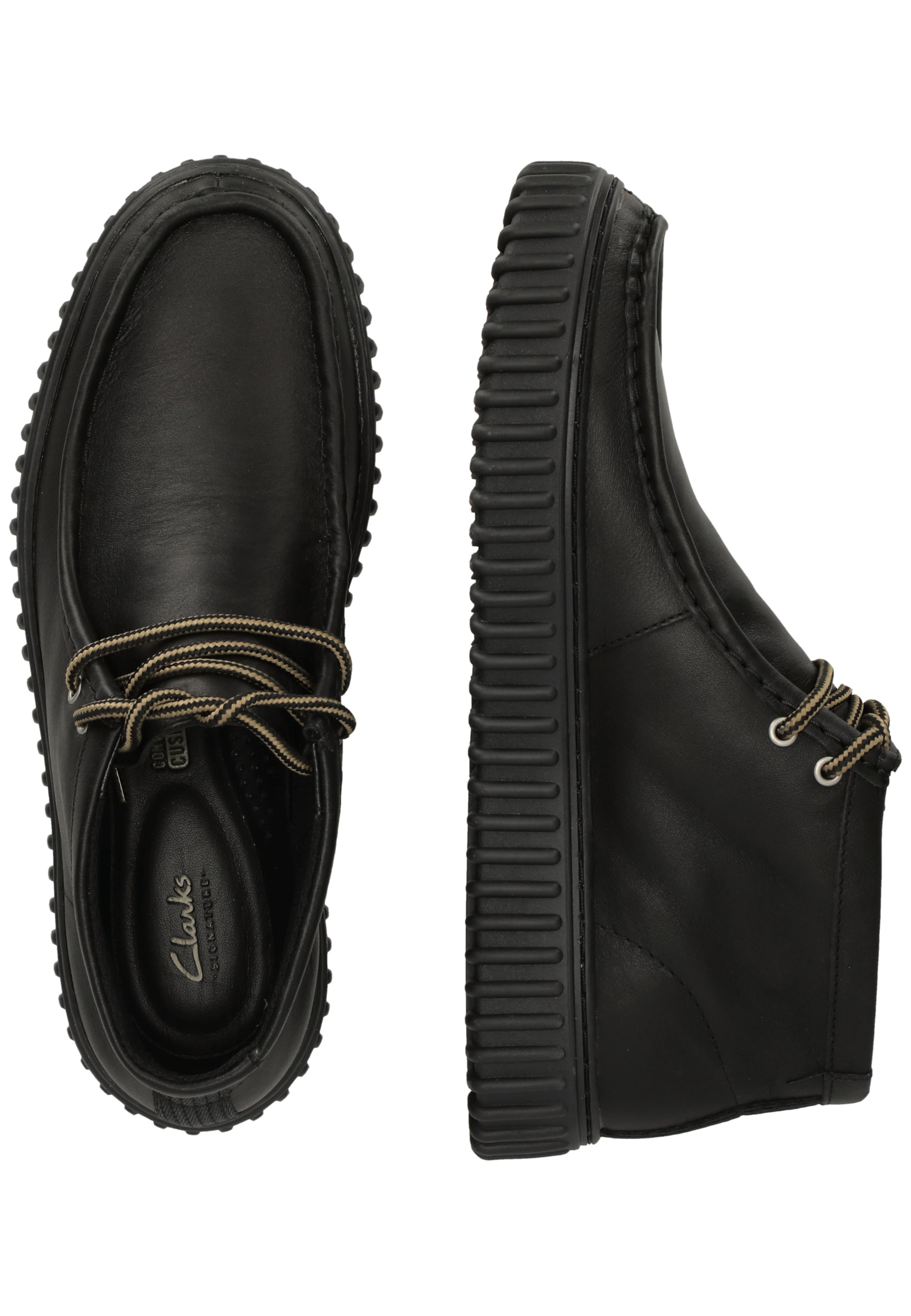 CLARKS Schnürschuhe 'Torhill Hi' in Schwarz