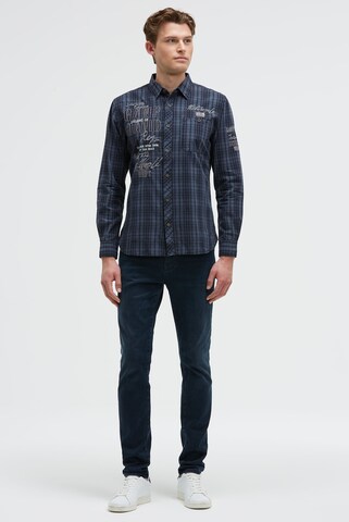 CAMP DAVID Regular fit Button Up Shirt in Blue: front
