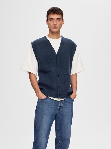 Gilet SELECTED HOMME en bleu : devant