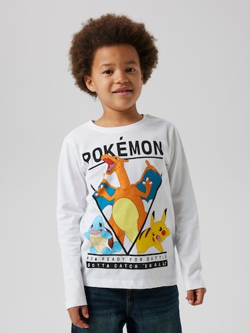 NAME IT Shirt 'NKMAST POKEMON' in Weiß: Vorderseite