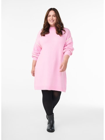 Zizzi Pletené šaty 'Mlea' - Ružová