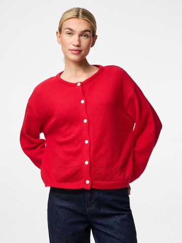 PIECES Knit cardigan 'PCIda' in Red: front
