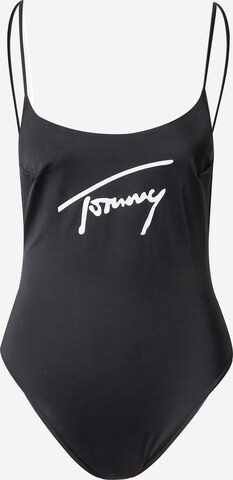 Tommy Jeans Bustier Badedrakt i svart: forside