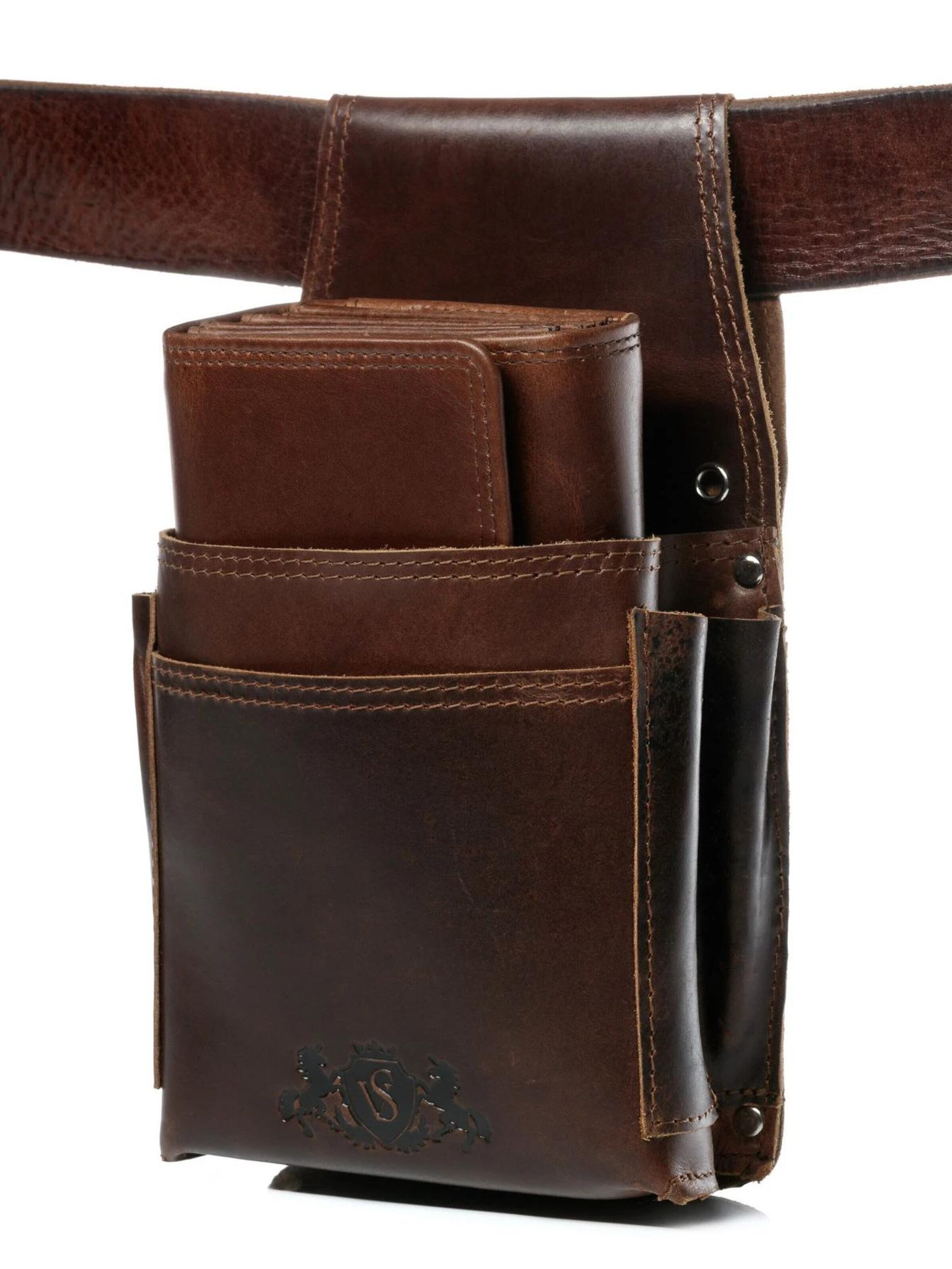 SID & VAIN Fanny Pack 'Kellner-Geldbörse & Holster ABERDEEN' in Brown