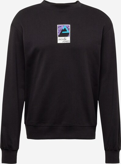 JACK & JONES Sweat-shirt en bleu / violet / noir / blanc, Vue avec produit