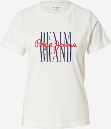 Pepe Jeans - Camiseta 'CAMILLE' en blanco: frente