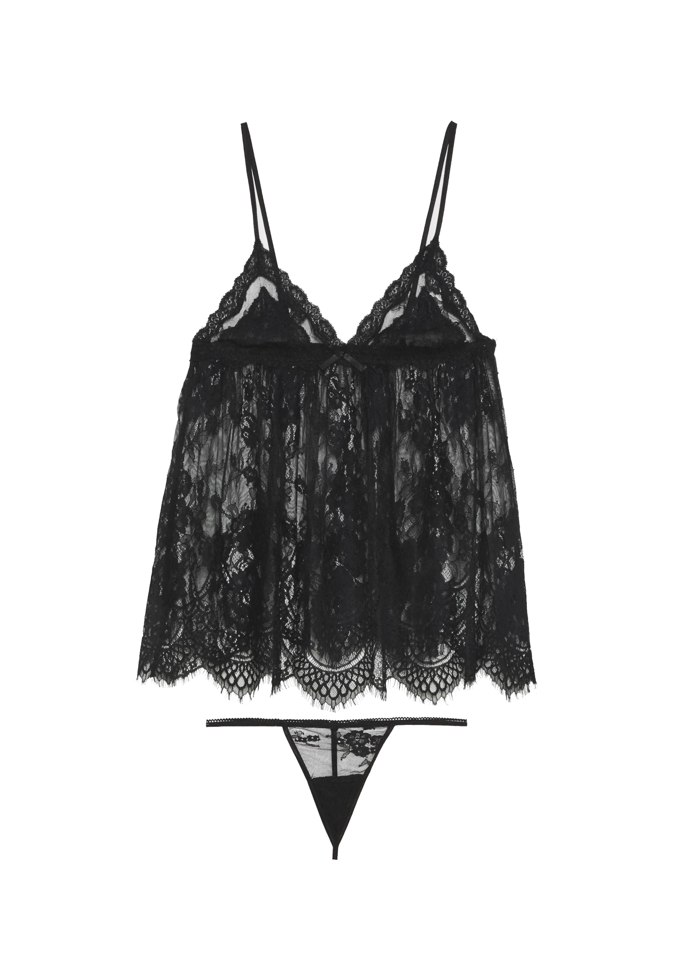 LingaDore - Camisa de noite em preto: frente