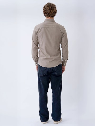 TEESHOPPEN - Ajuste regular Camisa ' Flannel ' en beige: atrás