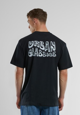 Urban Classics - Camisa 'Shiny' em preto: frente