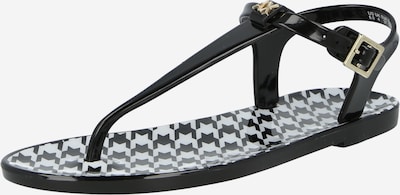 ARMANI EXCHANGE T-Bar Sandals in Gold / Black / White, Item view