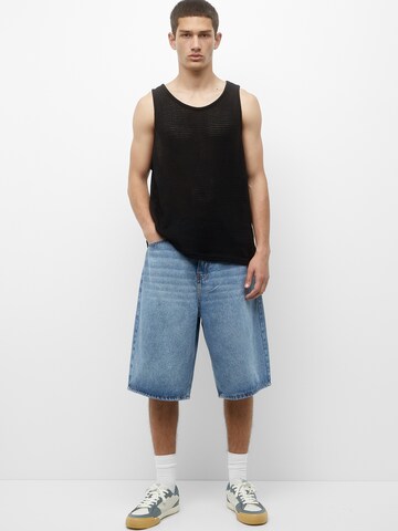 Pull&Bear Wide Leg Shorts in Blau