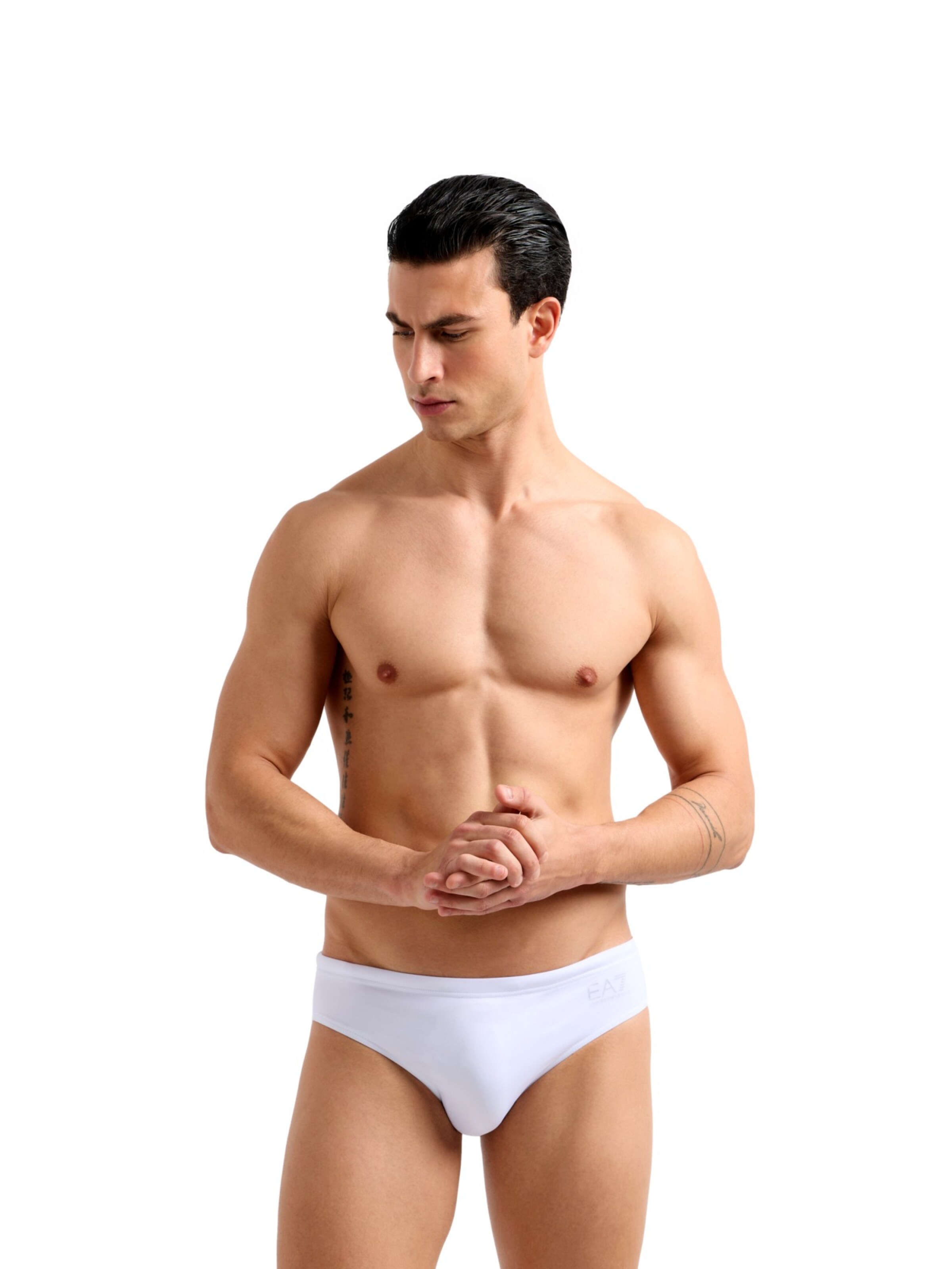 EA7 Emporio Armani Badeshorts i hvid: forside