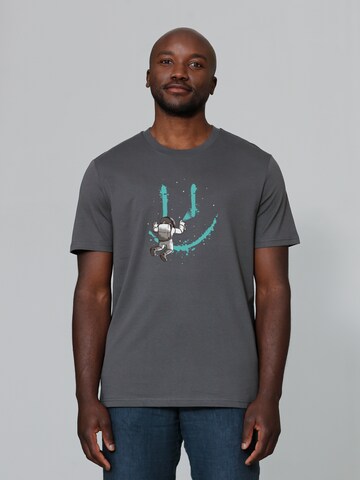 Watapparel Shirt 'Graffiti Astronaut' in Grau: Vorderseite