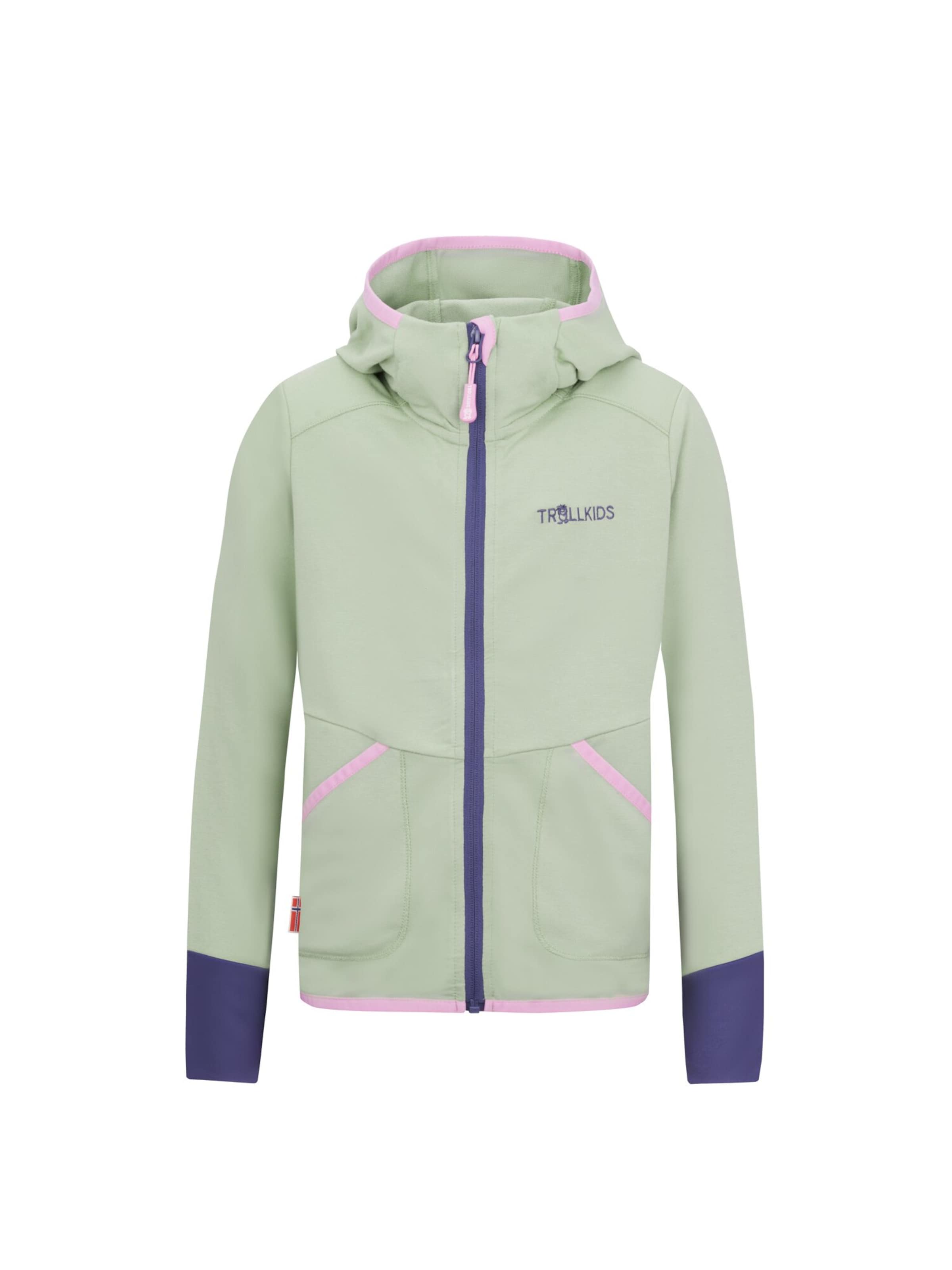 TROLLKIDS Fleece Jacket in Green: front