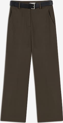 Twist Wide leg Pleated Pants in Brown: front