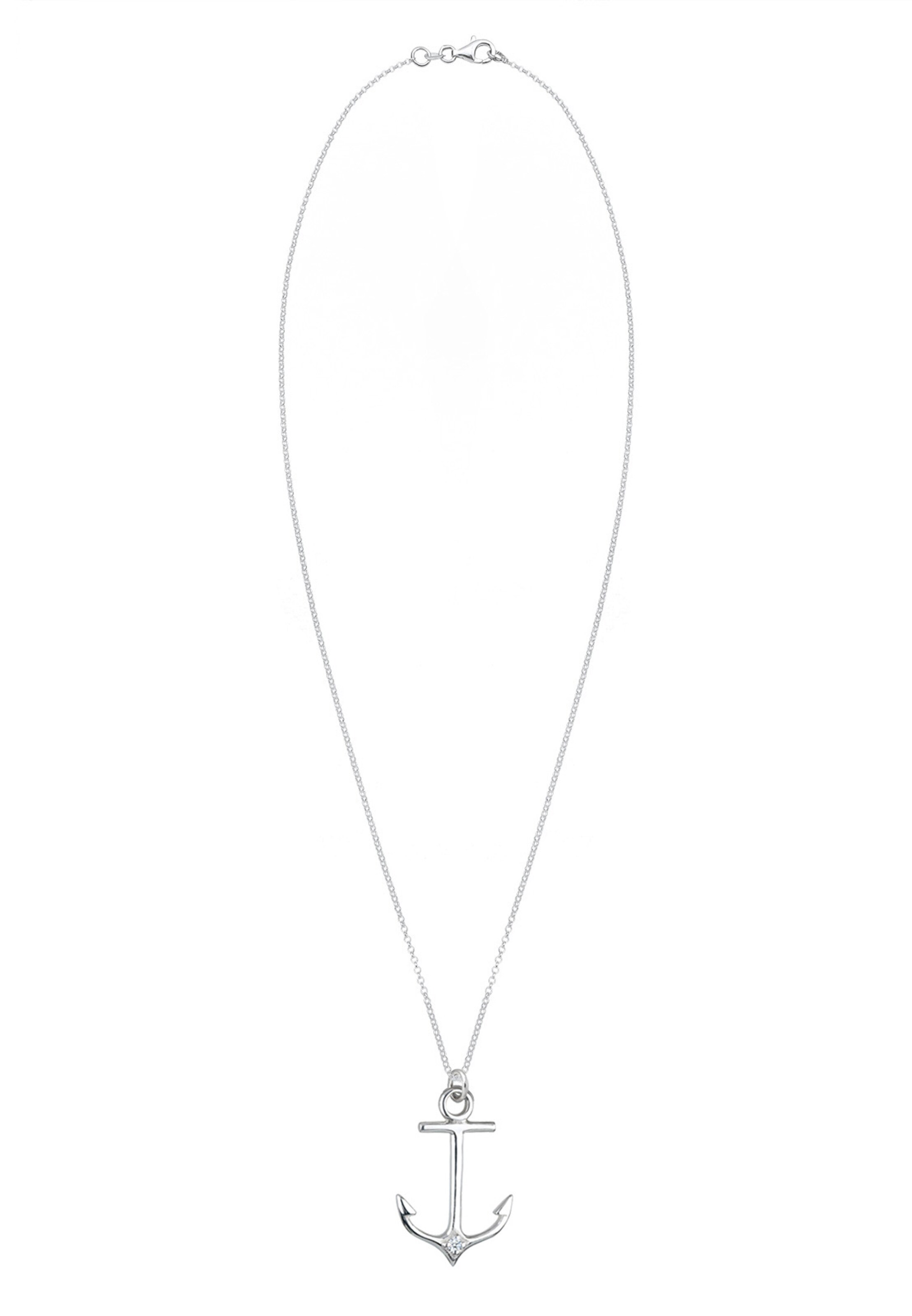 Elli DIAMONDS Ketting 'Anker' in Zilver: voorkant