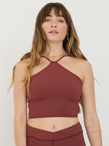 ABOUT YOU x Sofia Tsakiridou Top 'Adelina' in Brown: front