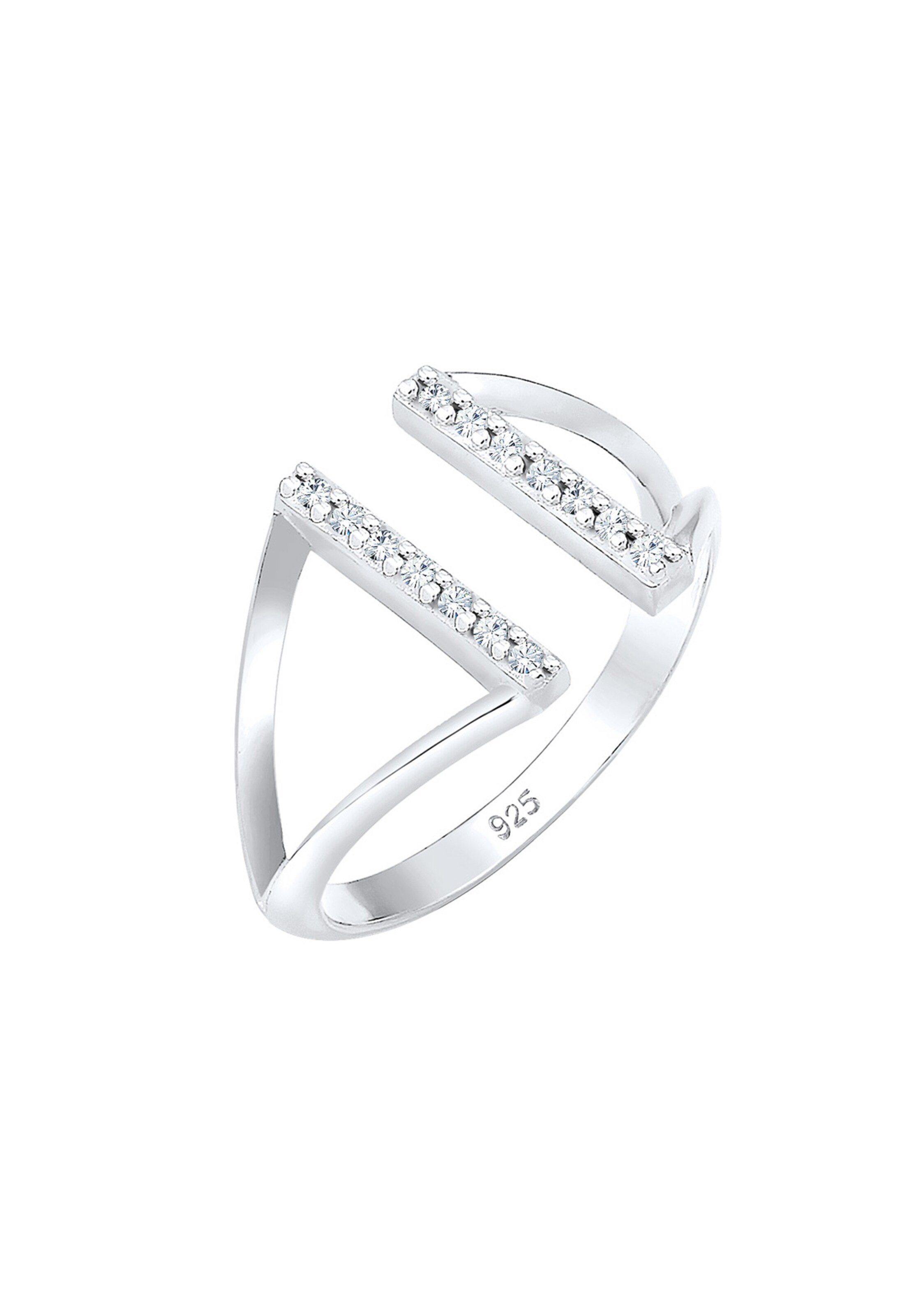 ELLI Ring 'Geo' in de kleur Zilver, Productweergave