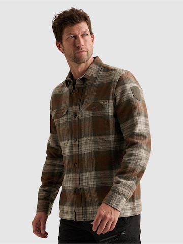 Regular fit Camicia 'Overshirt with check pattern and chest pockets' di PME Legend in marrone