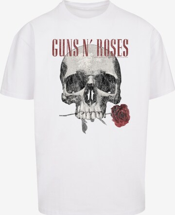 F4NT4STIC Shirt 'Guns 'n' Roses Flower Skull Rock Musik Band' in White: front