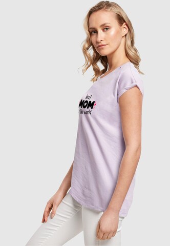 Merchcode T-Shirt 'Mothers Day - Best Mom In The World' in Lila