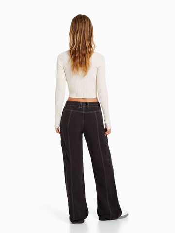 Bershka Wide leg Pants in Grey