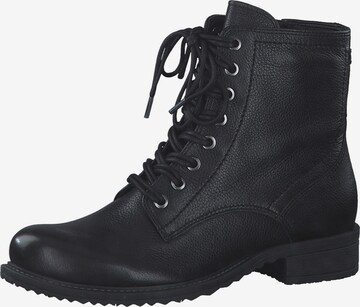 TAMARIS Lace-Up Ankle Boots in Black: front