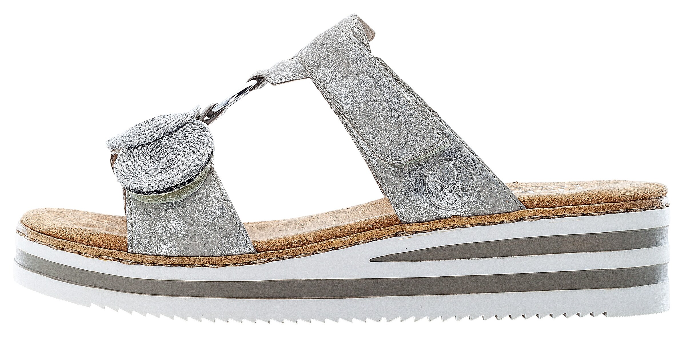 Frauen Sandalen RIEKER Pantolette in Silber - SM99266 Frauen Sandalen RIEKER Pantolette in Silber - SM99266