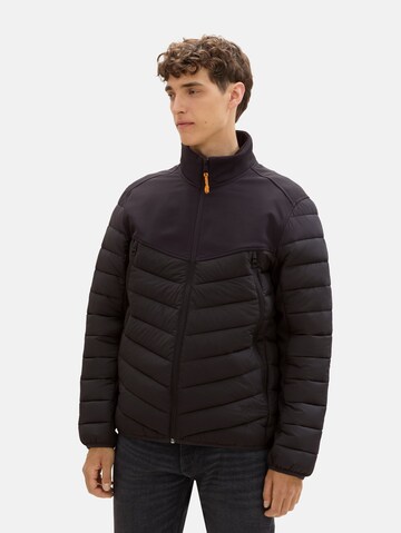 TOM TAILOR DENIM Between-season jacket in Black: front