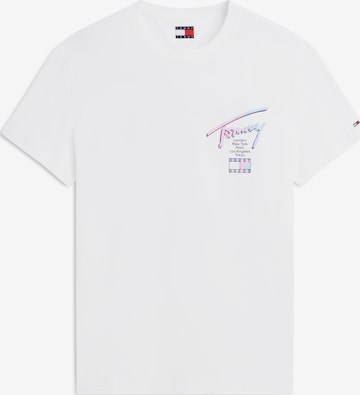 Tommy Jeans Тениска 'CITY SIGN' в бяло: отпред